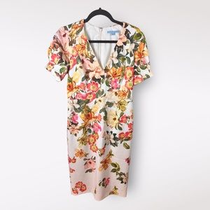 Antonio Melani Women’s Dress Floral Sz 4 Short Sleeve Puffer